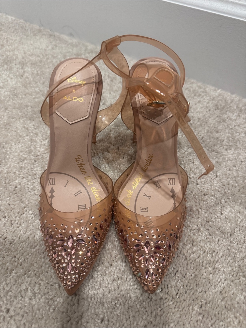 Aldo x Disney Cinderella nude glass slipper